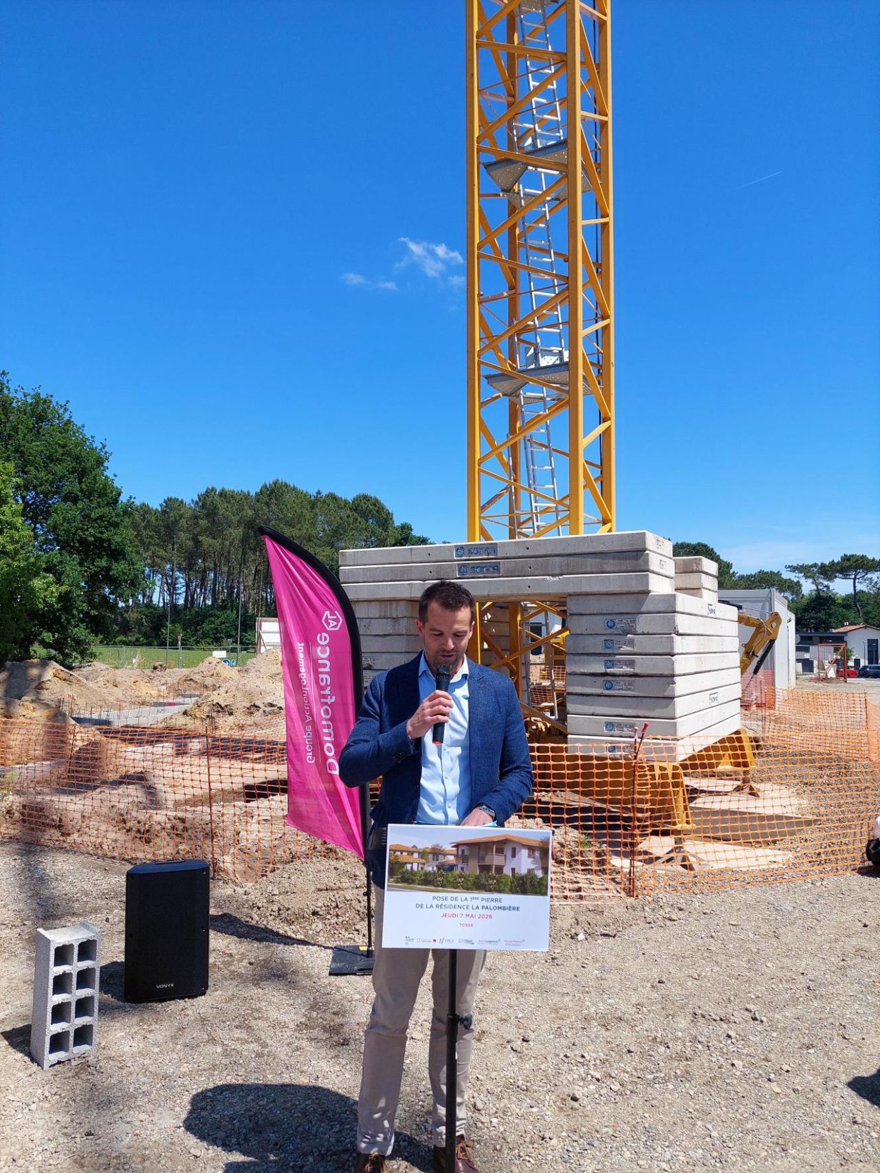 Domofrance pose la première pierre de la résidence La Palombière à Tosse (40)