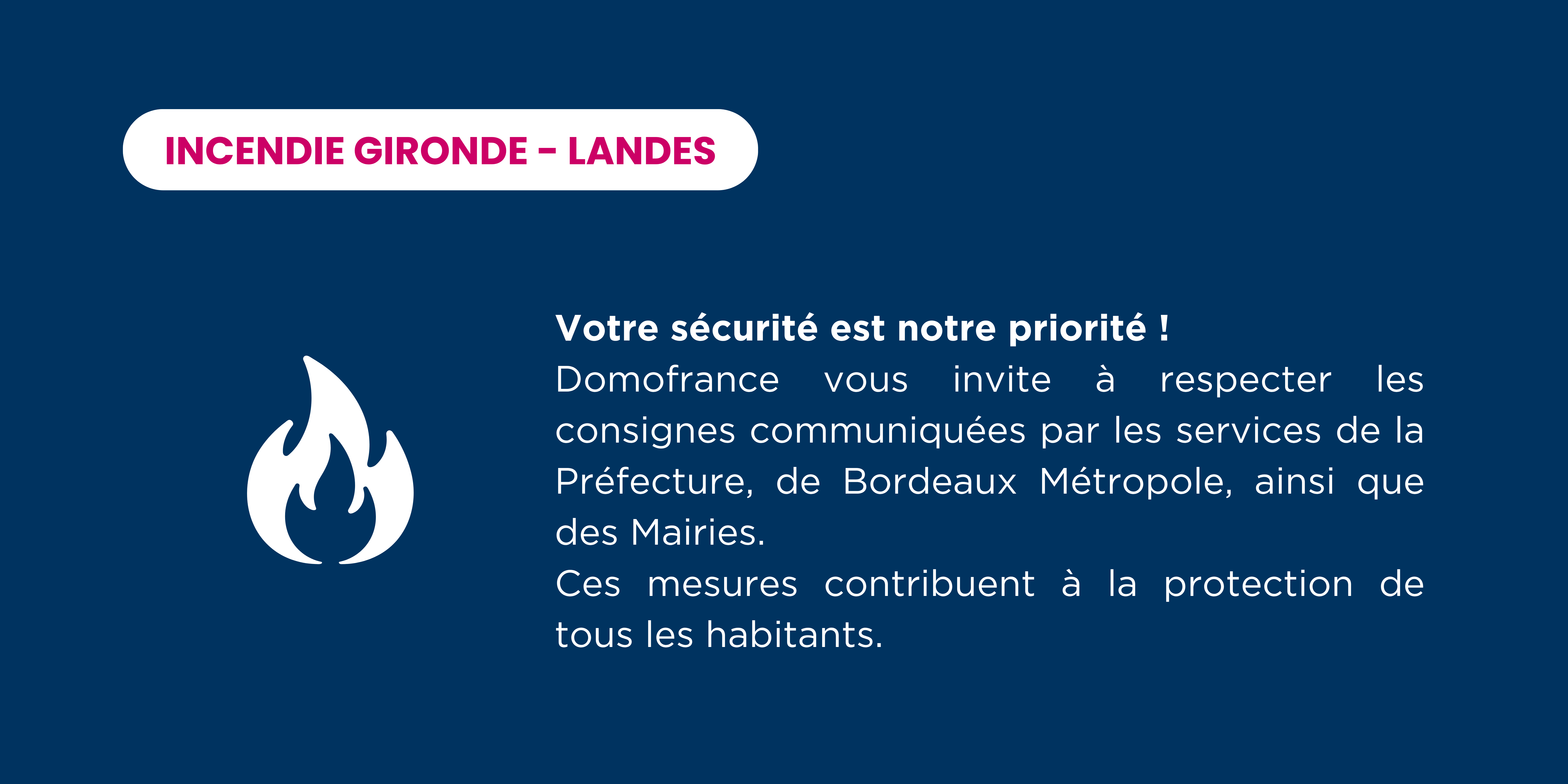 Feux en Gironde et dans les Landes : solidarité avec les populations touchées