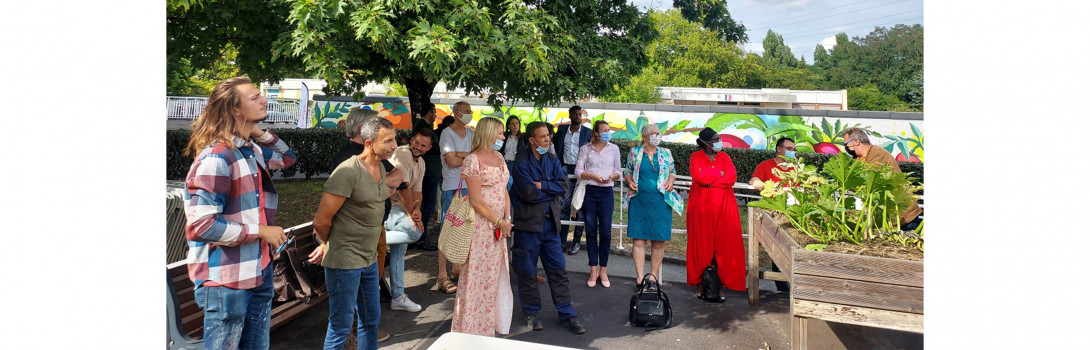 Inauguration d’une fresque murale et d’ateliers de Potaginage® à Cenon !