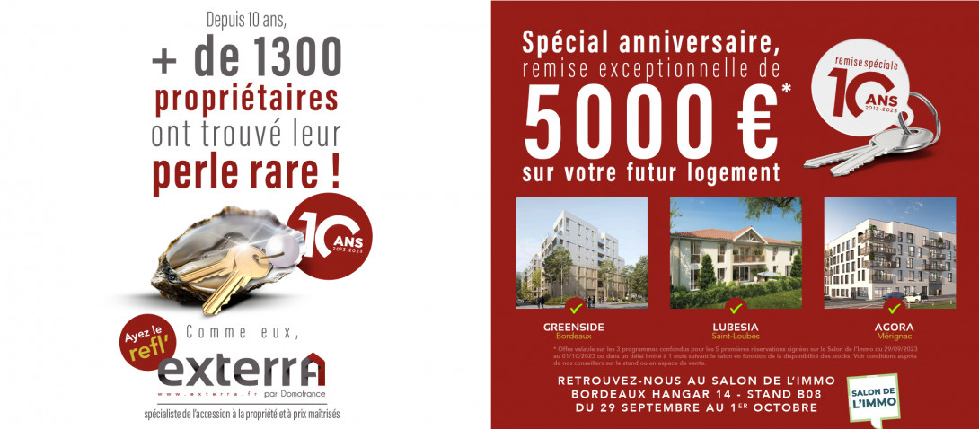5 000 € d'économies avec exterrA au Salon de l'Immo de Bordeaux